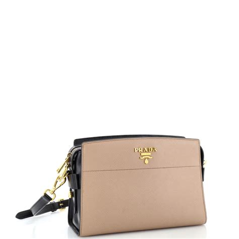 prada bibliotheque crossbody|Prada Bibliotheque Crossbody Saffiano Leather Neutral 2568351.